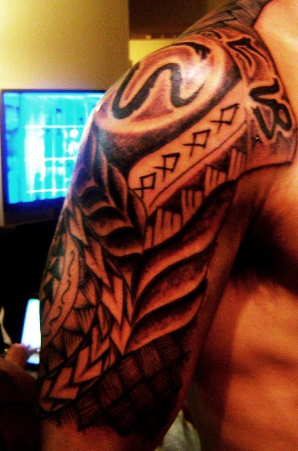 Filipino Tribal Tatto Design with Baybayin for Men