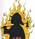 Drawing Colorfull Firefighter Tattoo Pictures