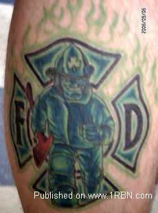Simple Design Firefighter Tattoo Design Pictures