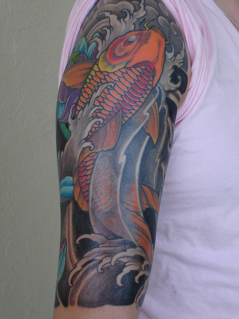 Cool Koi Fish Tattoo For Men Photo