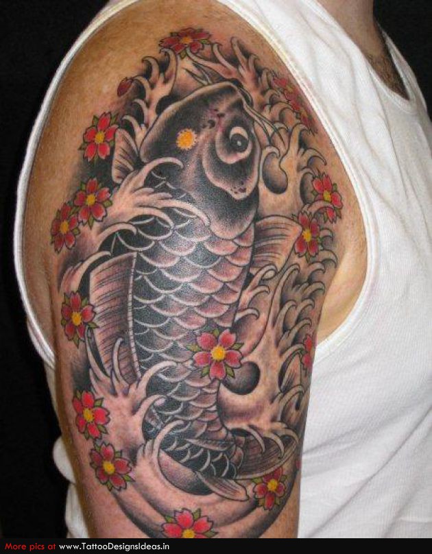 Unique Nature Animal Koi Tattoo Design For Man