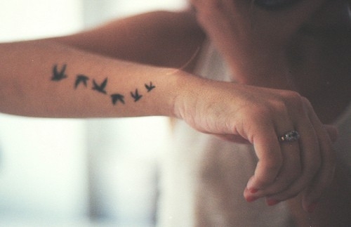 Flock Of Birds Arm-Wrist Tattoo