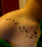 Lorna Tattoos Birds And The Combination Of Styles on Front Shoulder