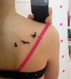 Shoulder Back Flying Birds Tattoo Design