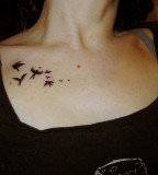 Cute Flying Birds Shoulder Tattoo for Women