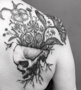 floral-skull-tattoo
