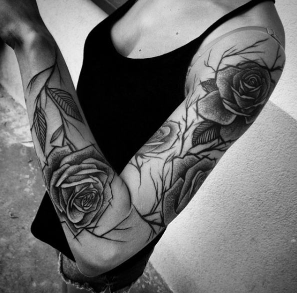 floral-sleeve-tattoo-by-inee