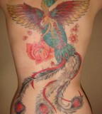Backpiece Phoenix Flower Tattoo On Back for Women