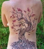 Beautiful Cherry Blossom Flower Tree Tattoo On Back