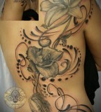 Flower Back Tattoo Design for Women