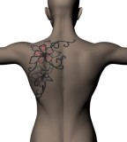 Flower Back Tattoo Design Sketch