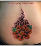 Lower Back Flower Tattoo Design for Women