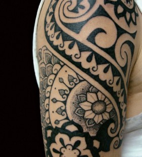 flower tribal tattoo