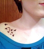 Cute Image Of Swallow Silhouette Shoulder Tattoo Design