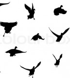 Black Attractive Silhouette Of Flying Birds Tattoo Inspiration Photo