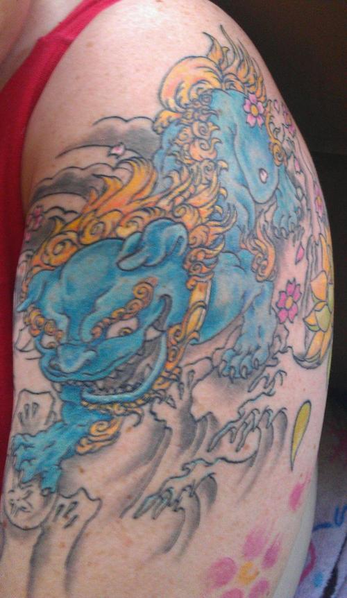 Finished Foo Dog Tattoo Picture