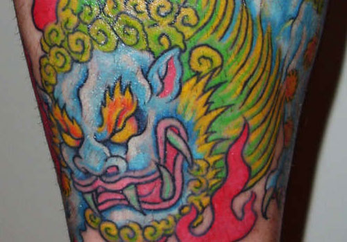 Awesome Foo Dog Tattoo Design