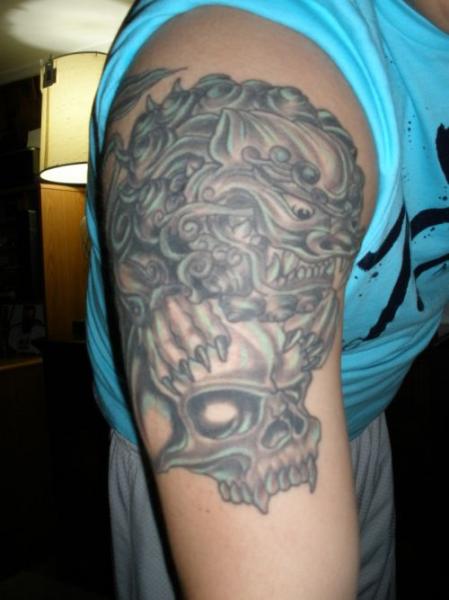 Half Sleeve Foo Dog Tattoo Tattoos And Tattoo Designs