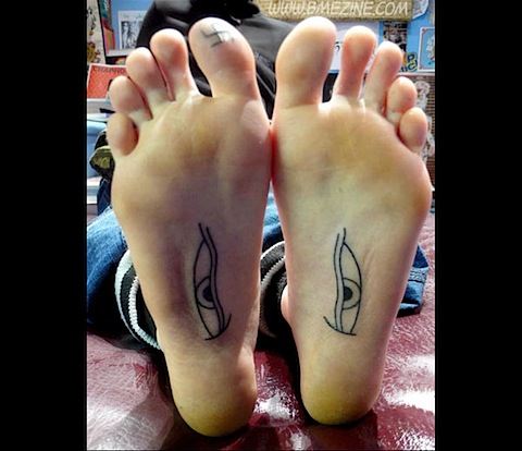 Huros Eye Tatto Design On foot for Men