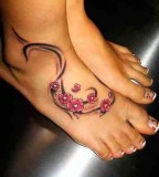 Cute Cherry Blossoms Tattoos For Girls