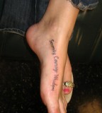 Lettering Tattoo Design on Feet