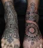 Awsome Tribal Tattoo Design on Feet for Men