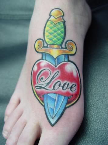 Painful Tattoo Design on Foot for Men