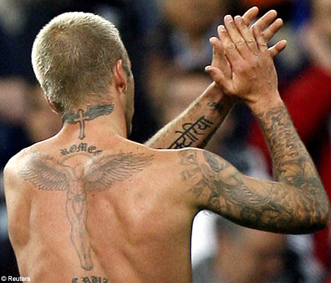 David Beckham Back Tattoo Picture