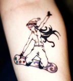 Girl's Forearm Snowboarding Tattoo