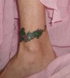 Cute Four Leaf Clover Tattoo On Ankle