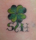 Initials Four Leaf Clover Tattoo