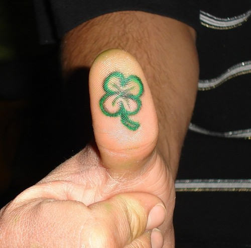Thumb Four Leaf Clover Tattoo