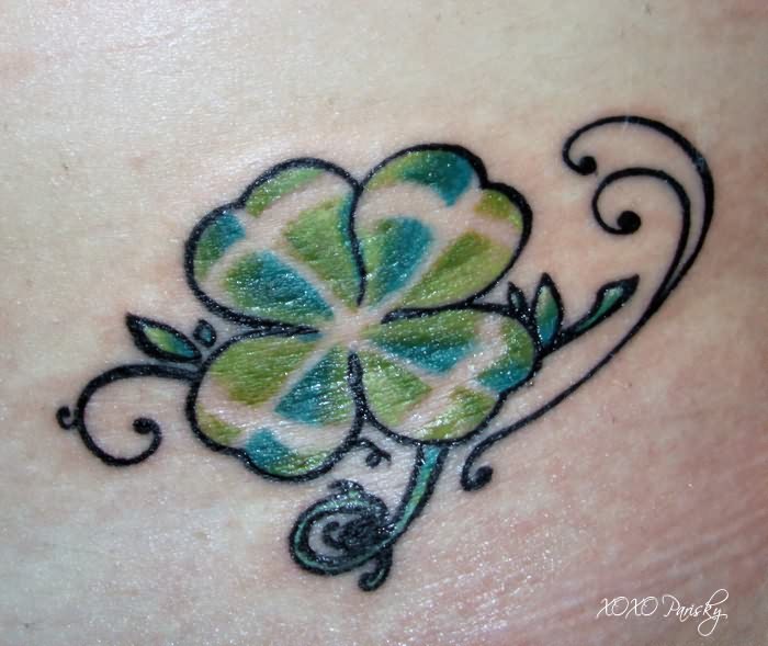 Four Leaf Cute Clover Tattoo
