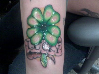 Four Leaf Clover Lucky Tattoo
