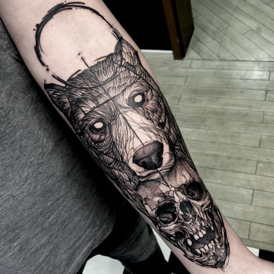 fredao_oliveira-bear-skull-tattoo
