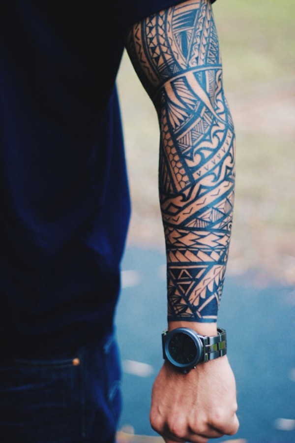 ful sleeve tribal tattoo