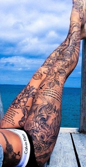 full leg sleeve tattoos for women