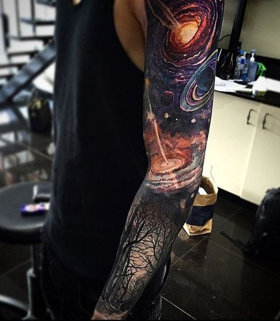 galaxy full arm sleeve tattoos for men