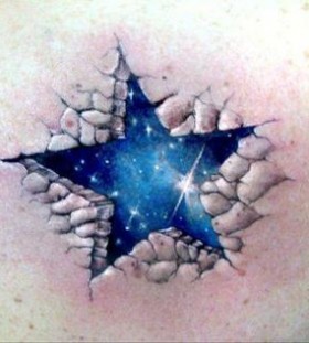 galaxy star 3D tattoos for women