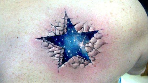 galaxy star 3D tattoos for women