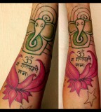 Ganesh Tattoo N Pink Lotus By Santosam81 On Deviantart