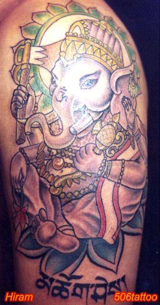 Hindu Deity Lord Ganesh Tattoo By Hiram Cordero