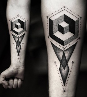 geometric arm tattoos for men