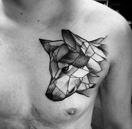 geometric-shaded-wolf-tattoo