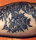 Cool Tattoo Lettering Tribal Design