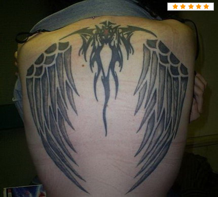 Awesome Tribal Tattoo Design for Upper Back