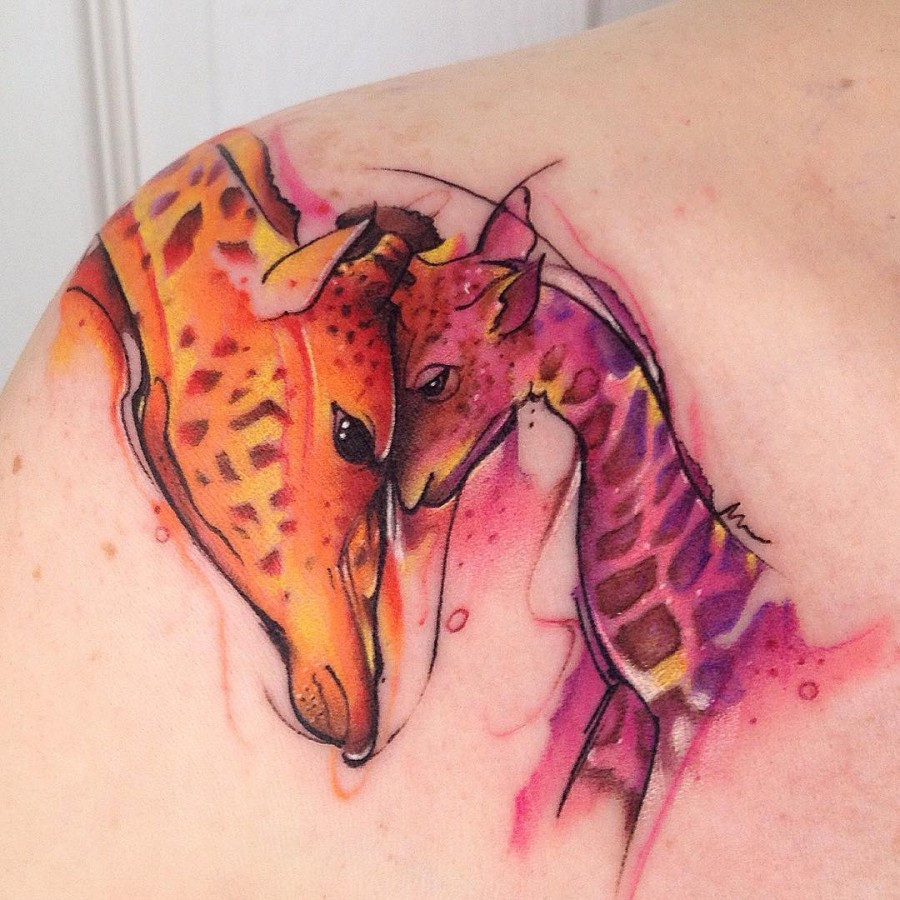 giraffe-watercolor-tattoo