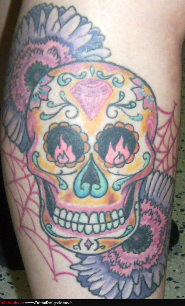 Candy Skull Tattoo For Men Image