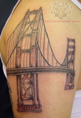 Glamorous San Francisco Golden Gate Bridge Tattoo