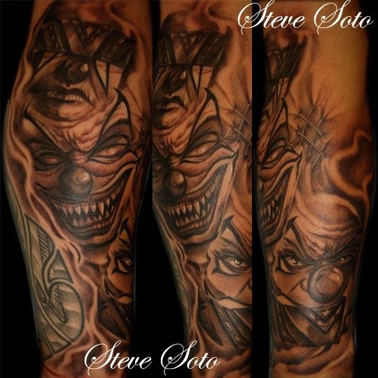 Clowns Tattoo Design by Steve Soto Tattoo